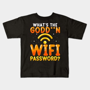 What's The Godd N Wifi Password? Funny Password Wifi Tee Kids T-Shirt